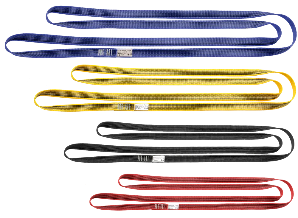 Anchor Sling, 26 kN - Top stitched BLACK hose strap 1mt
