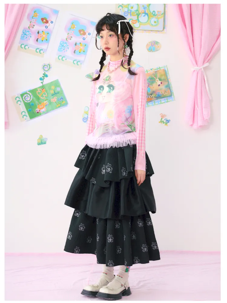 Anime Mesh Printed Breathable Shirt