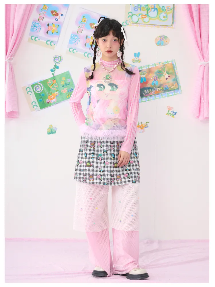 Anime Mesh Printed Breathable Shirt