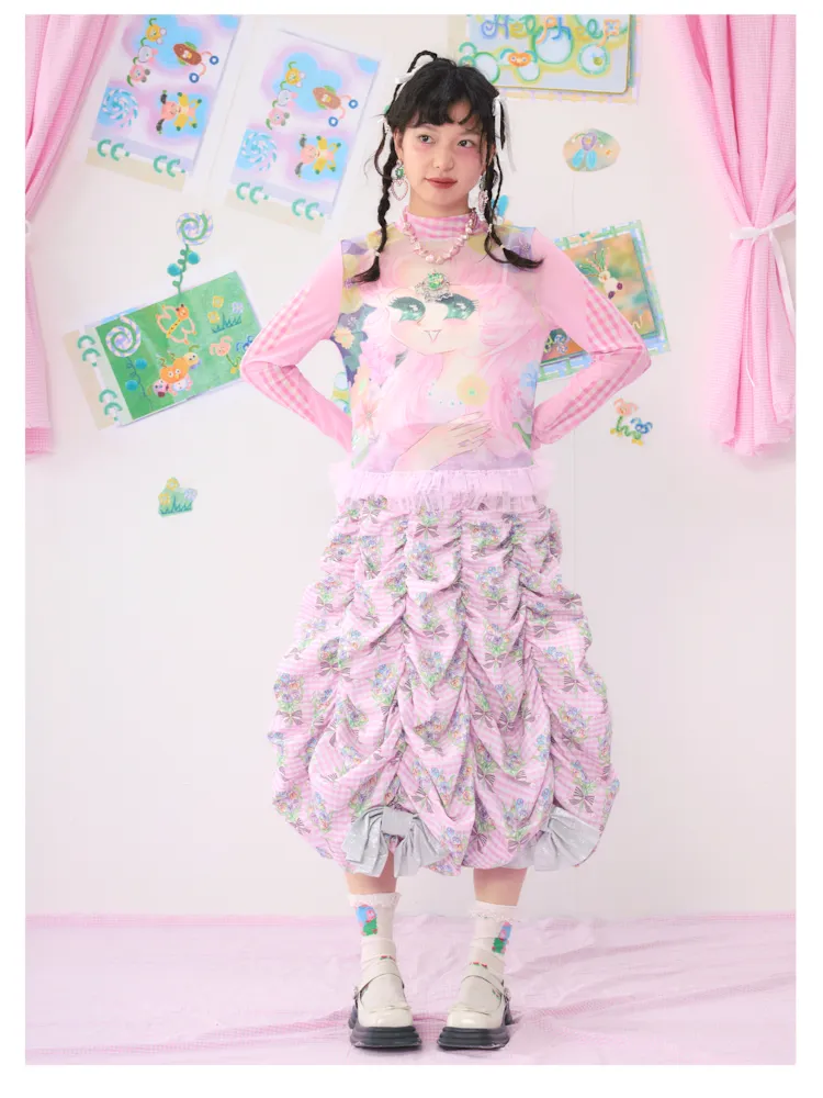 Anime Mesh Printed Breathable Shirt