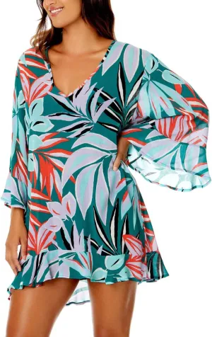 Anne Cole Limited Edition Ladies Flounce V-Neck Tunic Cover-up