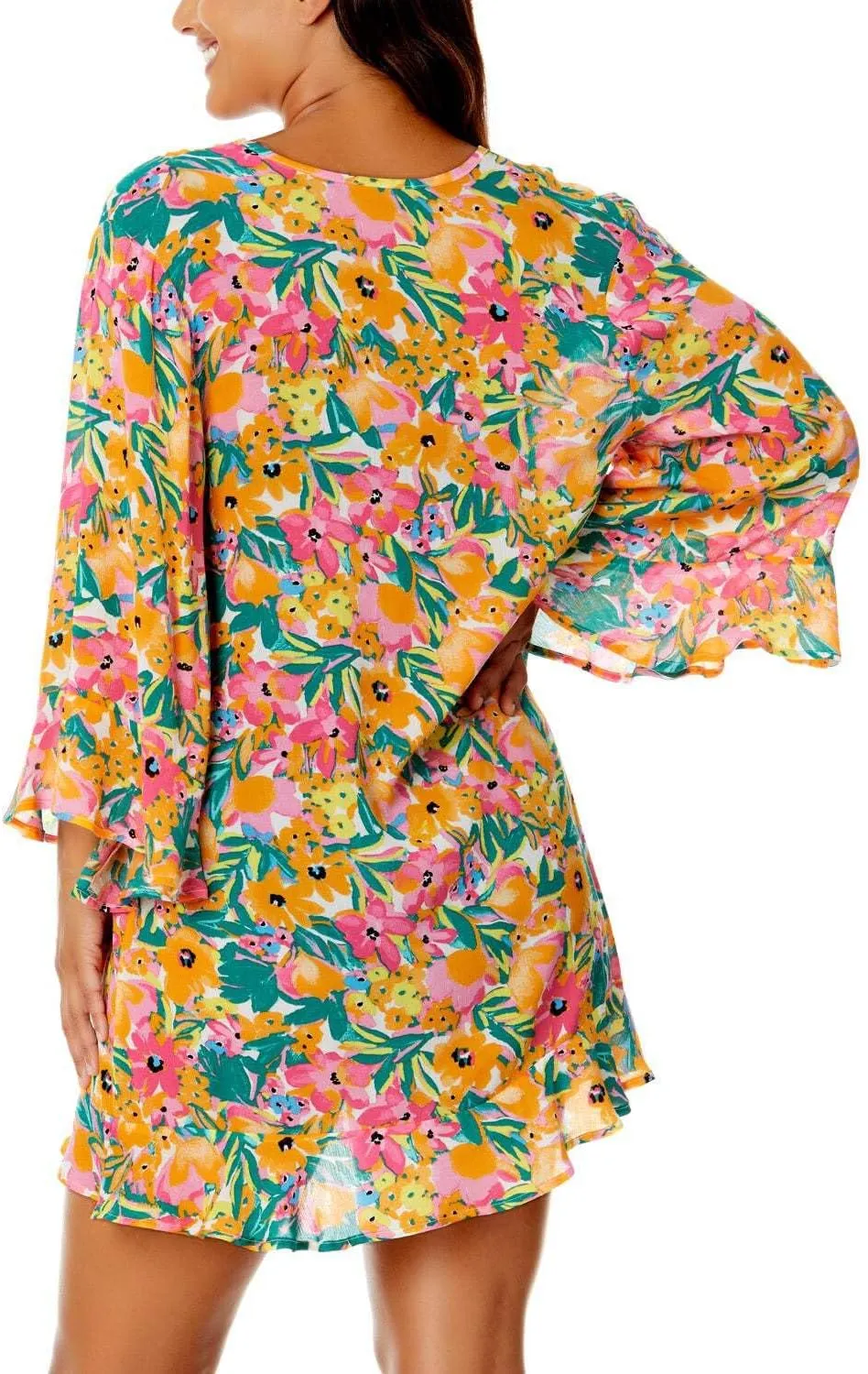 Anne Cole Limited Edition Ladies Flounce V-Neck Tunic Cover-up