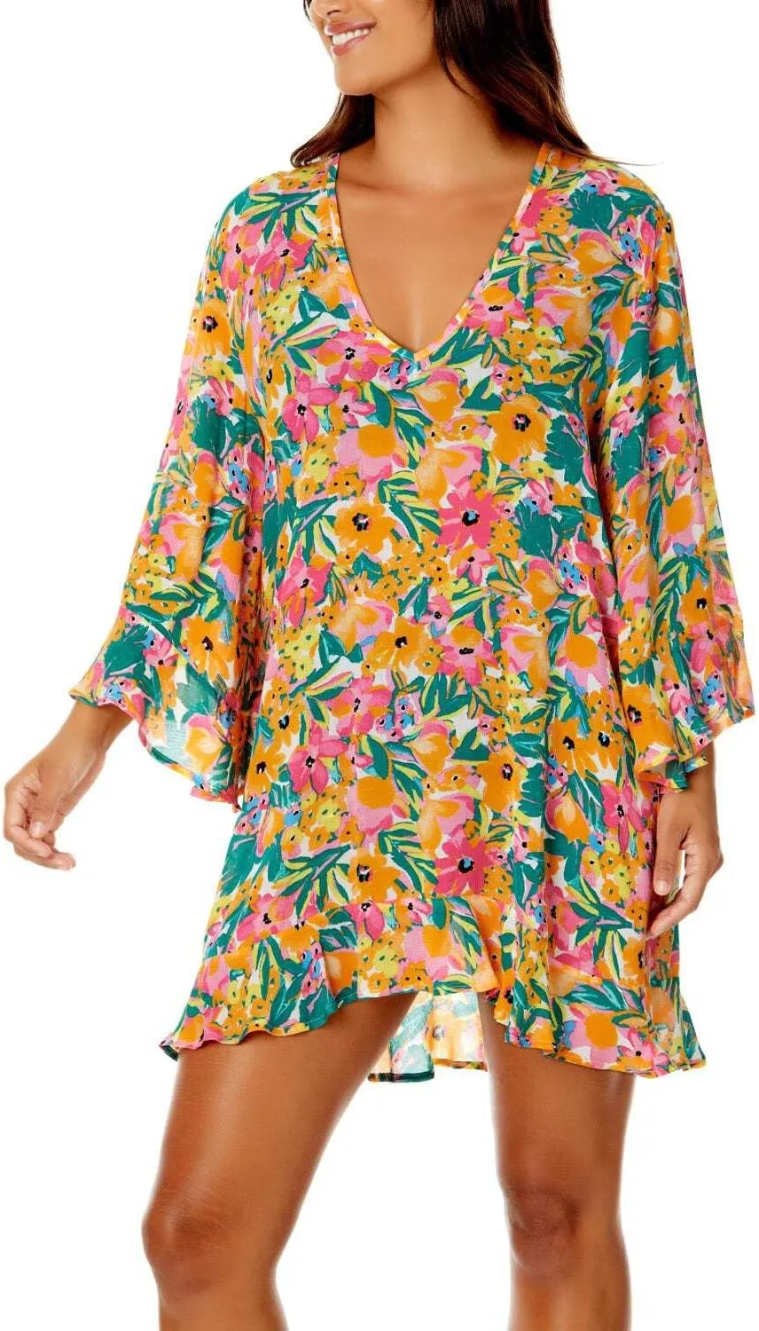 Anne Cole Limited Edition Ladies Flounce V-Neck Tunic Cover-up