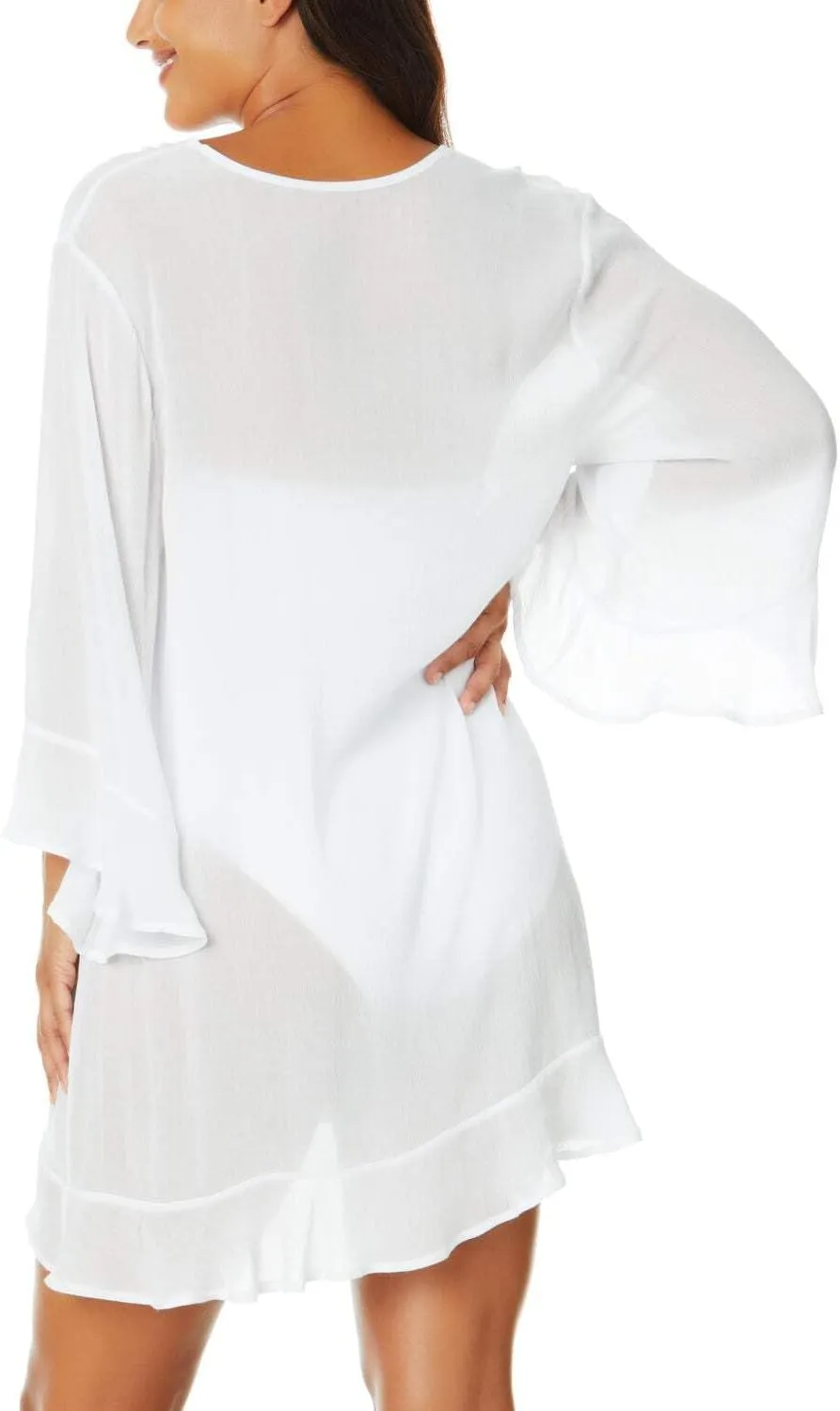 Anne Cole Limited Edition Ladies Flounce V-Neck Tunic Cover-up
