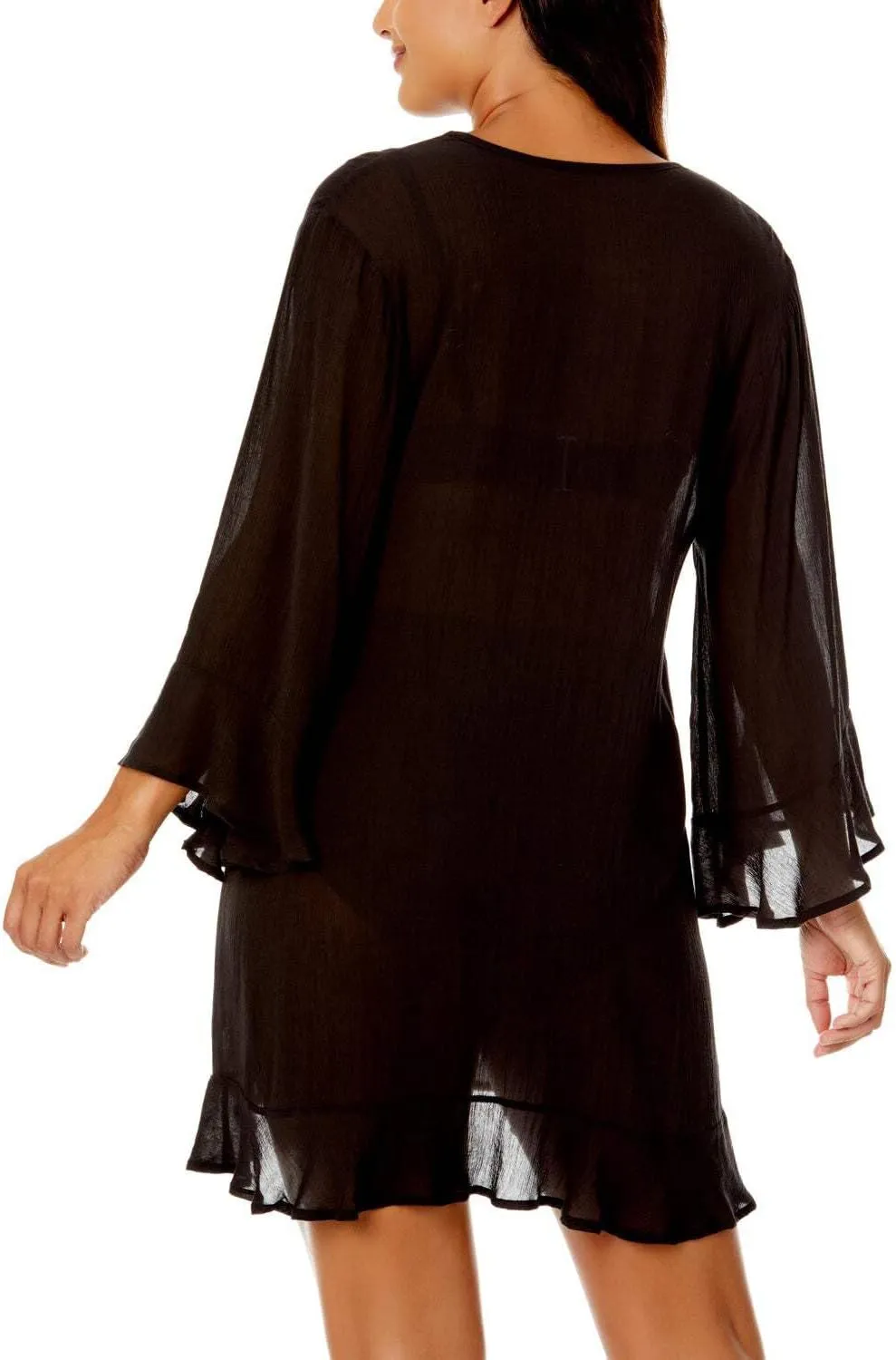 Anne Cole Limited Edition Ladies Flounce V-Neck Tunic Cover-up