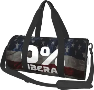 Anti Liberal Democrat Zero Percent Liberal Duffel Bag Gym Bag Travel Sports Tote Large Foldable Beach Swim Yoga9