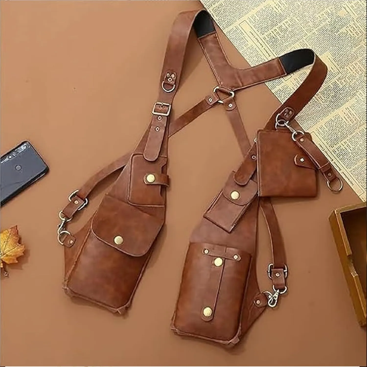Anti-Theft Harness, Anti Theft Harness Wallet for Men, Yiupedrfg Anti-Theft Bag with Shoulder Harness