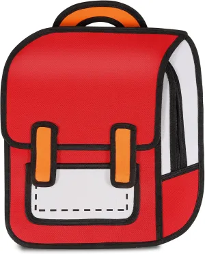 Aobiono Kawaii Backpack Cute Cartoon 3D Jump Style 2D Drawing from Comic Paper Anime Bookbag School Supplies Fun Daypack