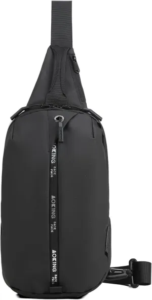 AOKING Mens Sling Bag, Waterproof Cross Body Bag Men's Shoulder Bags Crossbody Sling Backpack, Lightweight One Strap Backpack(7.9x3.9x13.8inches)