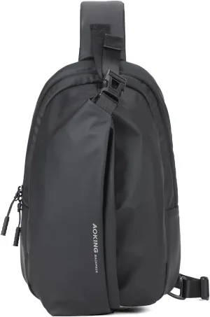 AOKING Mens Sling Bag, Waterproof Cross Body Bag Men's Shoulder Bags Crossbody Sling Backpack, Lightweight One Strap Backpack(9.1x3.1x13.8inches)
