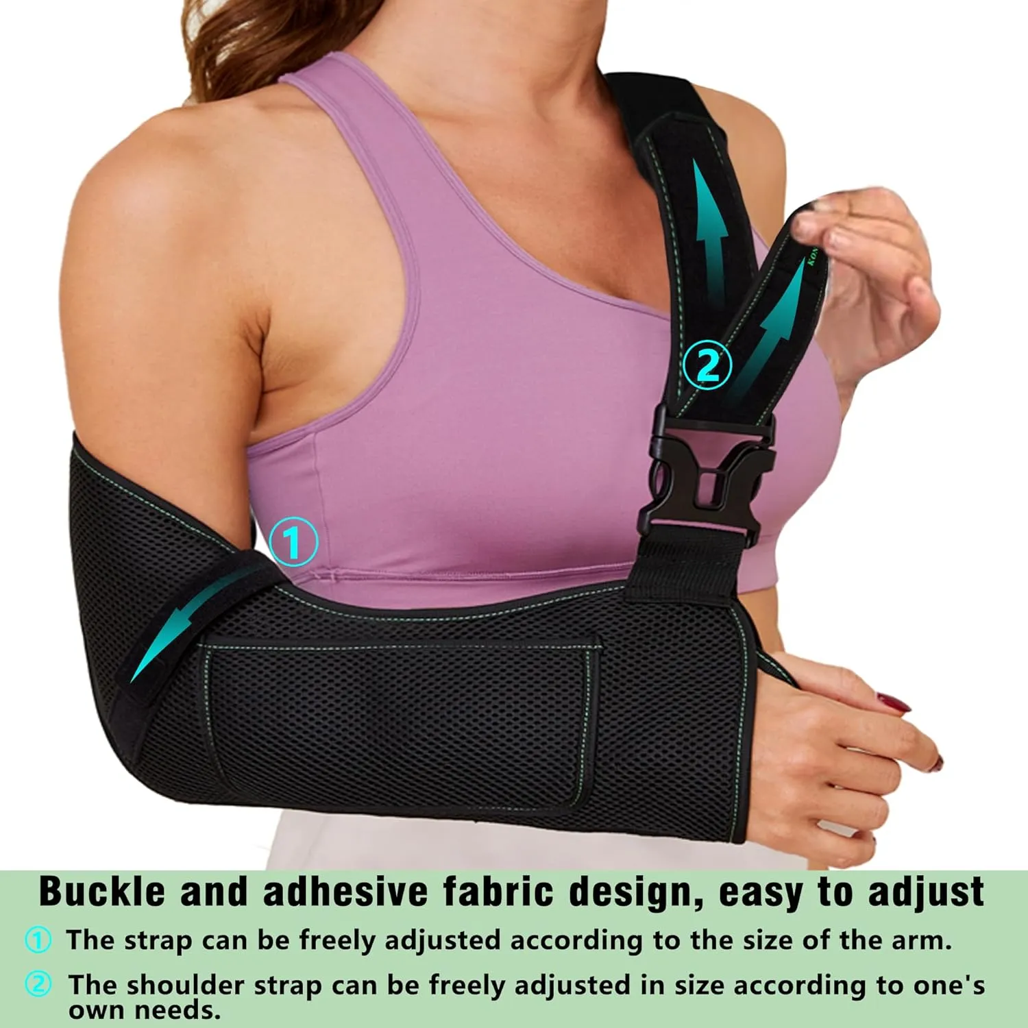 Arm Shoulder Sling,Breathable Medical Sling with Shoulder Pad,support for Women and Men Rotator Cuff Injury,Left or Right Arm,Elbow,Clavicle Fracture Post-Surgery(Black,Large)