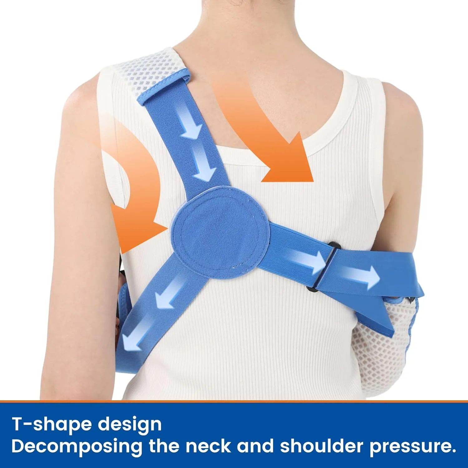 Arm Sling for Shoulder Injury with Waist Strap - Immobilizer Brace Support for Sleeping, Rotator Cuff Surgery (Mesh Version, Right, Large,40-51 inch)