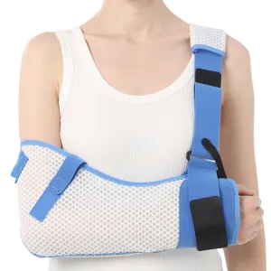 Arm Sling for Shoulder Injury with Waist Strap - Immobilizer Brace Support for Sleeping, Rotator Cuff Surgery (Mesh Version, Right, Large,40-51 inch)