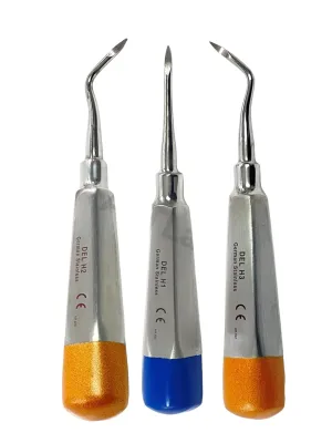 ArTlAb-Premium Dental Elevators Etracting Extraction Osteotome Periotome Luxating Elevator Apical Spade Cryer Proximator Elevator Oral Implant, Root Extraction (HEIDBRINK ROOT TIP Pick set of 3)