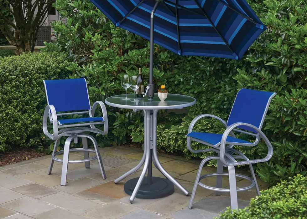 Aruba Sling Bar Height Swivel Cafe Chair by Telescope Casual