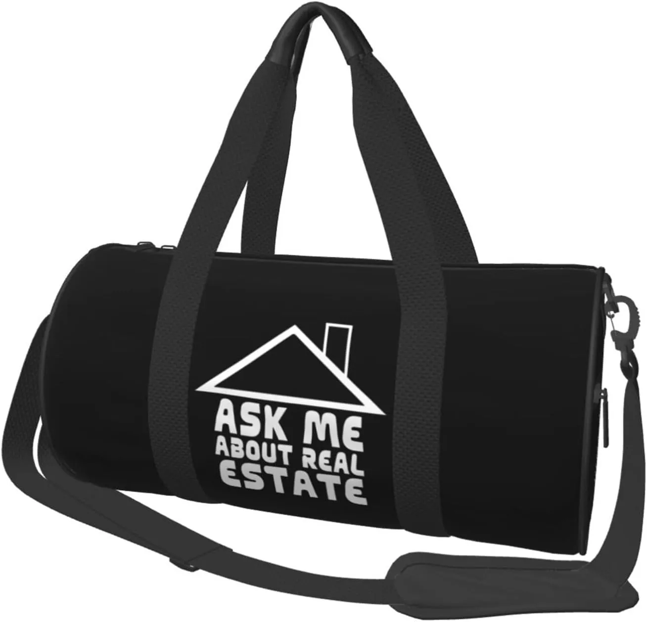 Ask Me About Real Estate Duffel Bag Gym Bag Travel Sports Tote Large Foldable Beach Swim Yoga7