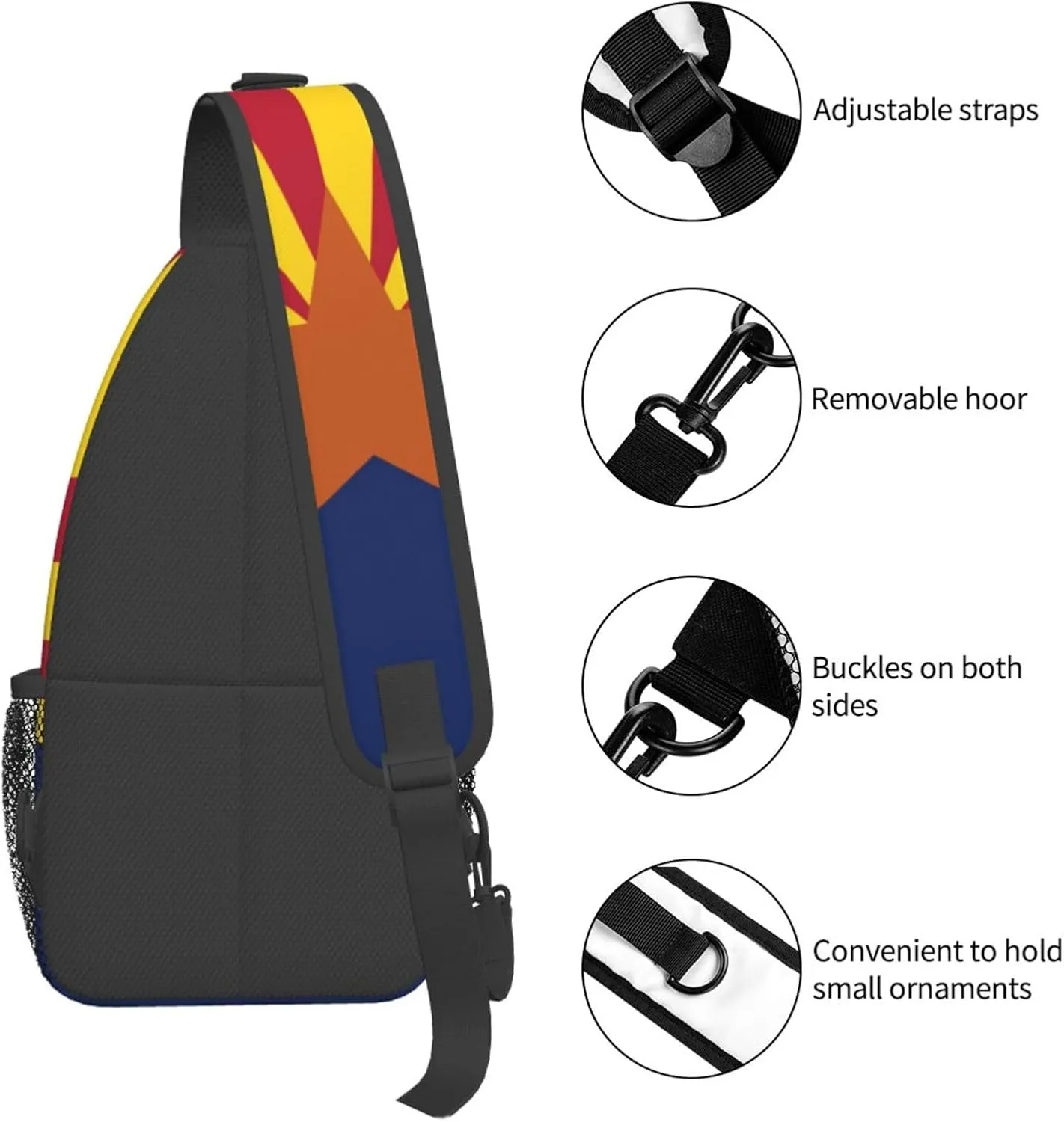 ASYG Arizona Flag Sling Bag Crossbody Backpack Arizonian Travel Hiking Daypack Shoulder Chest Bag for Women Men