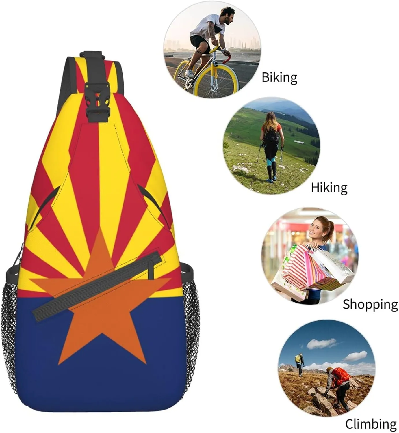 ASYG Arizona Flag Sling Bag Crossbody Backpack Arizonian Travel Hiking Daypack Shoulder Chest Bag for Women Men