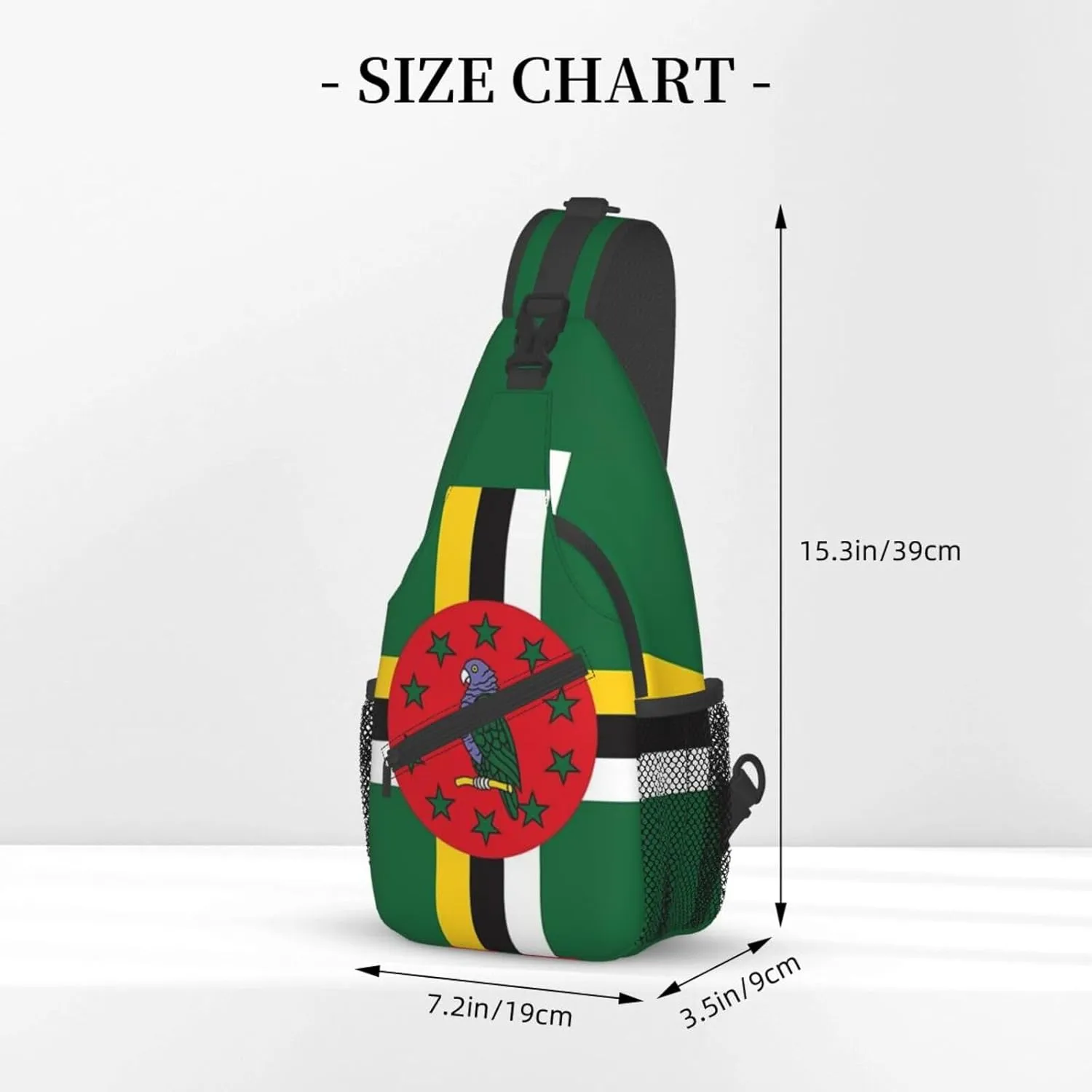 ASYG Funny Dominica Flag Sling Bag Crossbody Backpack Travel Hiking Daypack Dominican Shoulder Bag Chest Bag for Women Men
