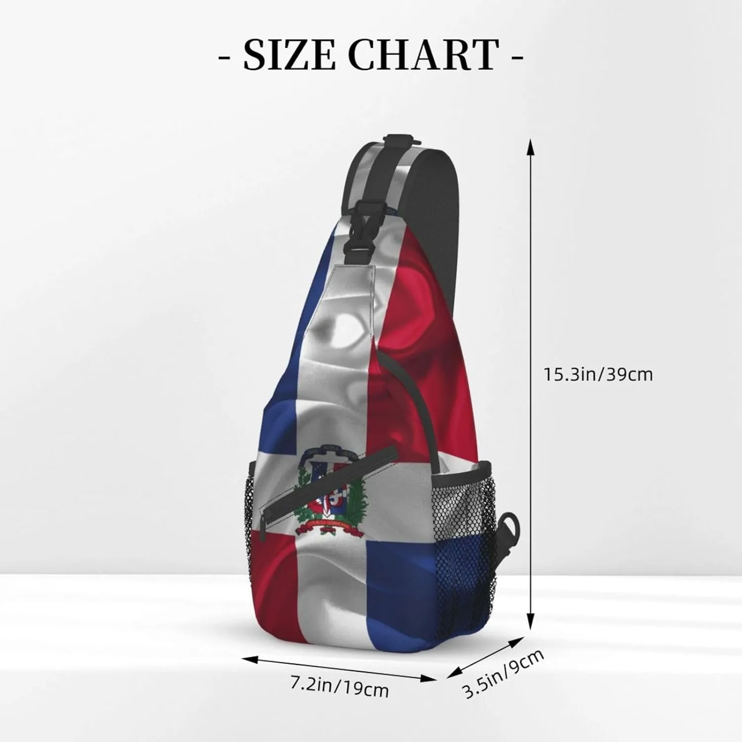 ASYG Funny Dominica Flag Sling Bag Crossbody Backpack Travel Hiking Daypack Dominican Shoulder Bag Chest Bag for Women Men