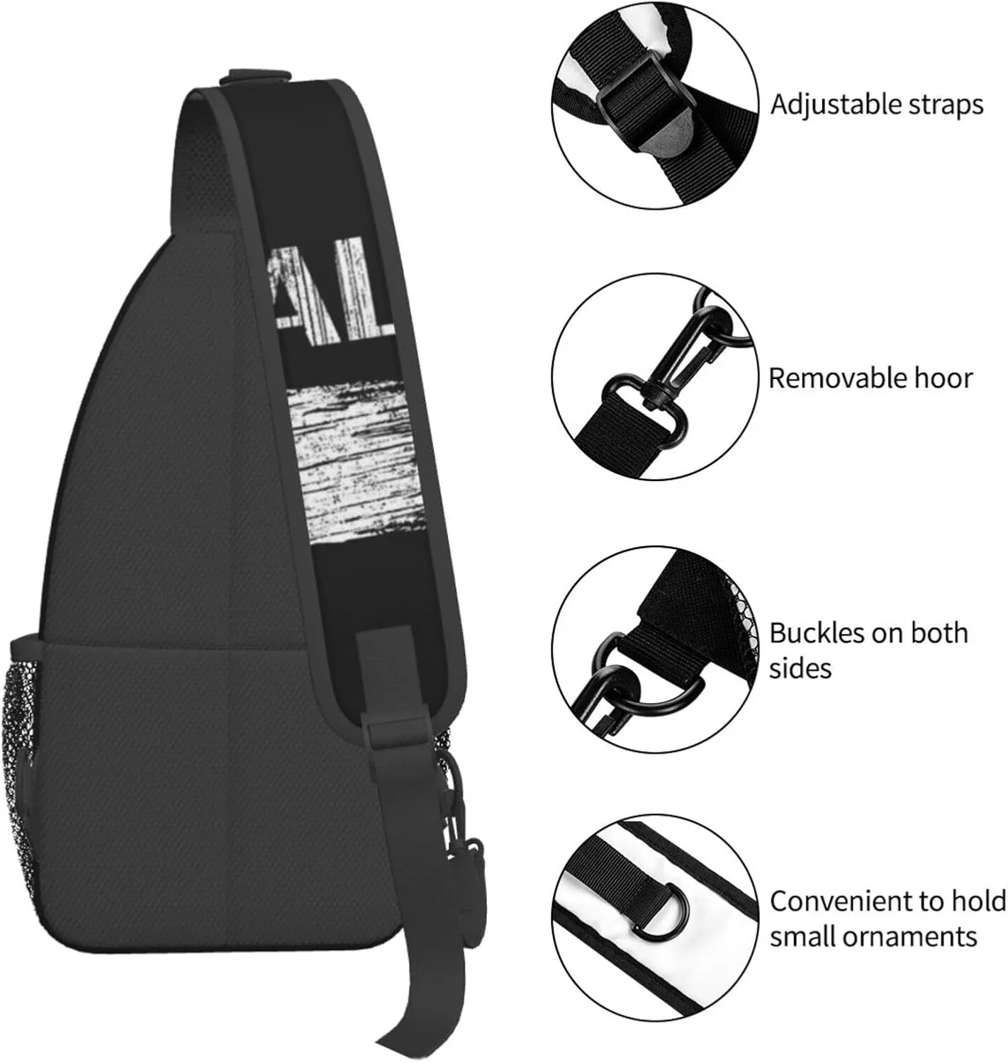 ASYG Vintage Italy Flag Crossbody Sling Backpack Sling Bag Travel Hiking Chest Bag Italian Flag Daypack for Women Men