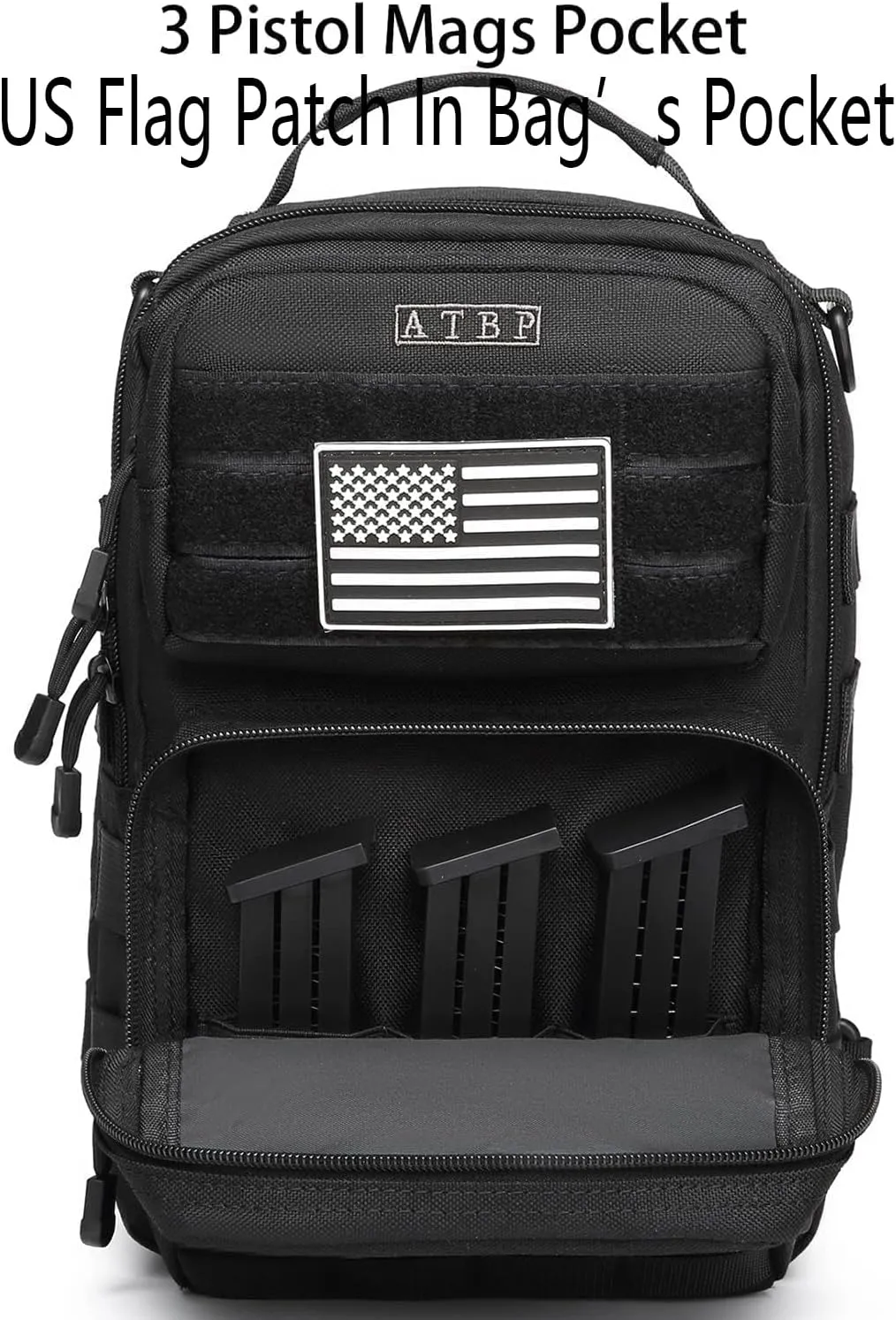 ATBP Tactical Sling Backpack with Holster Military Crossbody Bag for Men Single Shoulder Back Pack 10L