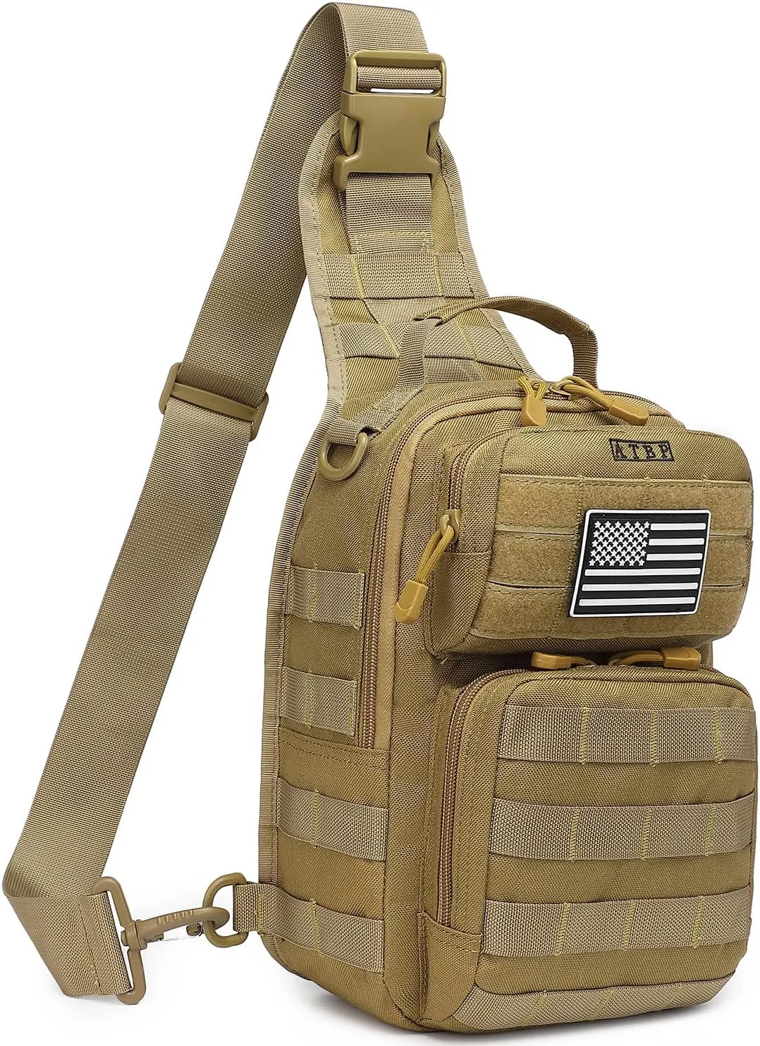 ATBP Tactical Sling Backpack With Holster Military Crossbody Bag for Men Single Shoulder Back Pack 10L