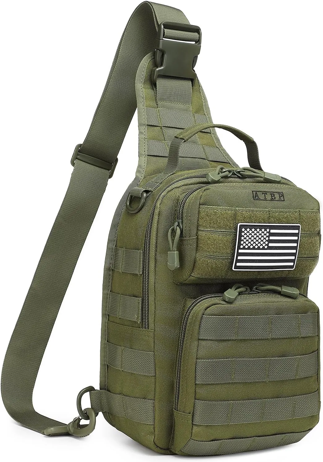 ATBP Tactical Sling Backpack with Holster Military Crossbody Bag for Men Single Shoulder Back Pack 10L