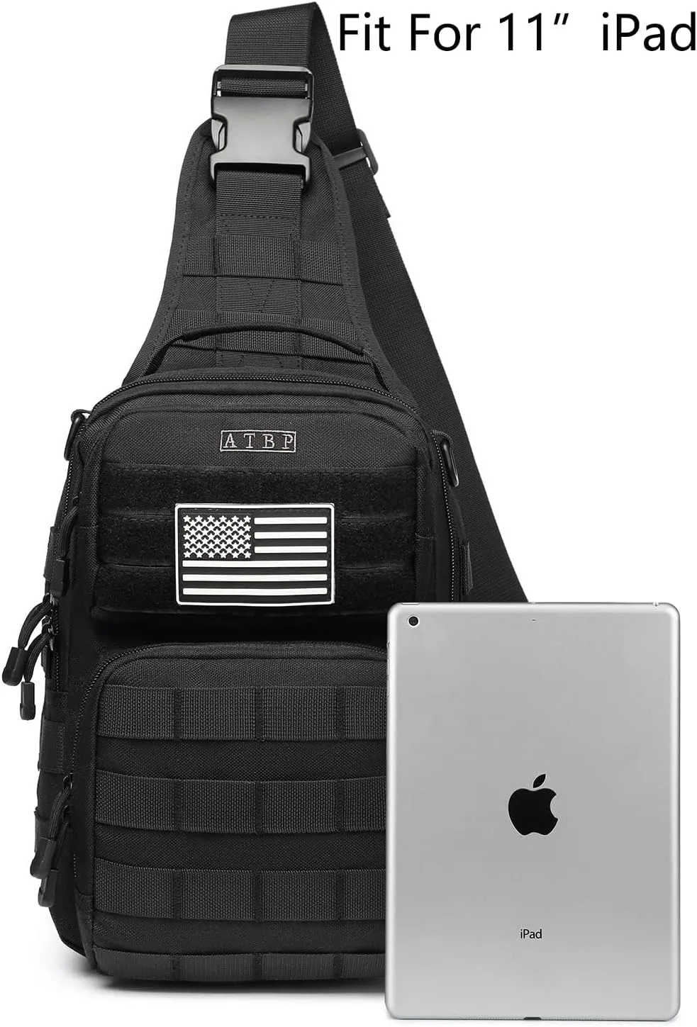 ATBP Tactical Sling Backpack with Holster Military Crossbody Bag for Men Single Shoulder Back Pack 10L