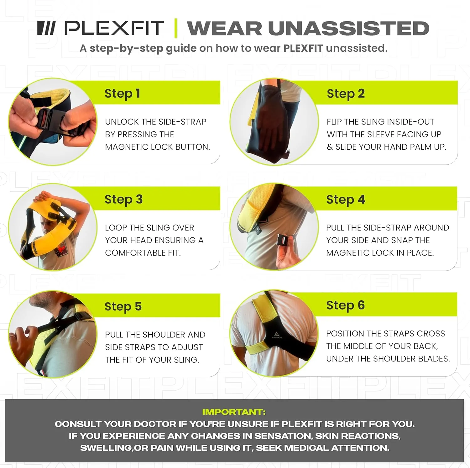 Athletic Arm Sling Class A Medical Device - Shoulder Sling Immobilizer for Injury Support - For Elbow & Wrist Too - Men & Women (X-Large Right, Yellow & Black)