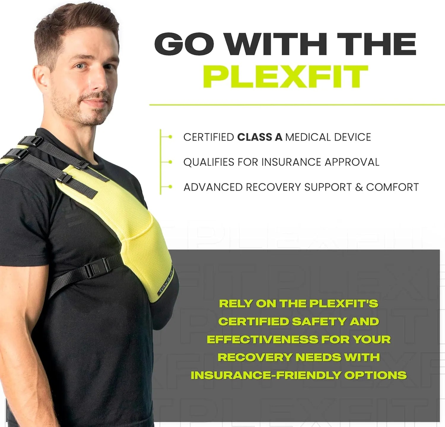 Athletic Arm Sling Class A Medical Device - Shoulder Sling Immobilizer for Injury Support - For Elbow & Wrist Too - Men & Women (X-Large Right, Yellow & Black)