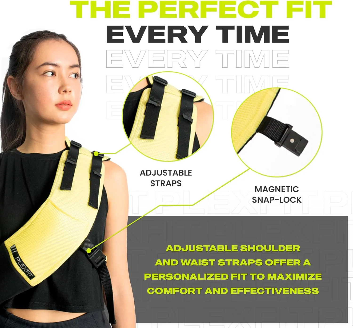 Athletic Arm Sling Class A Medical Device - Shoulder Sling Immobilizer for Injury Support - For Elbow & Wrist Too - Men & Women (X-Large Right, Yellow & Black)