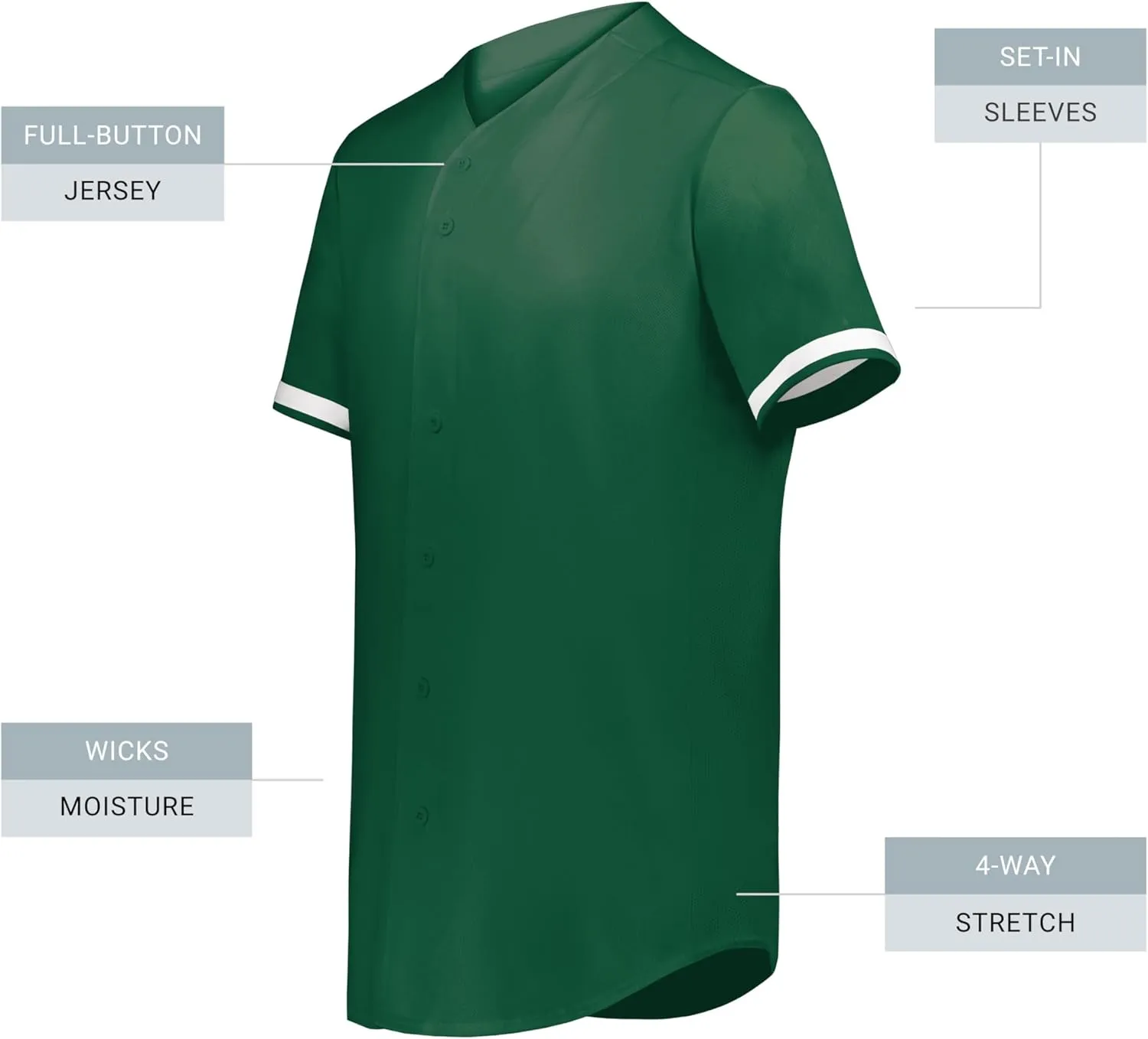 Augusta Sportswear Men's Cutter  Full Button Baseball Jersey