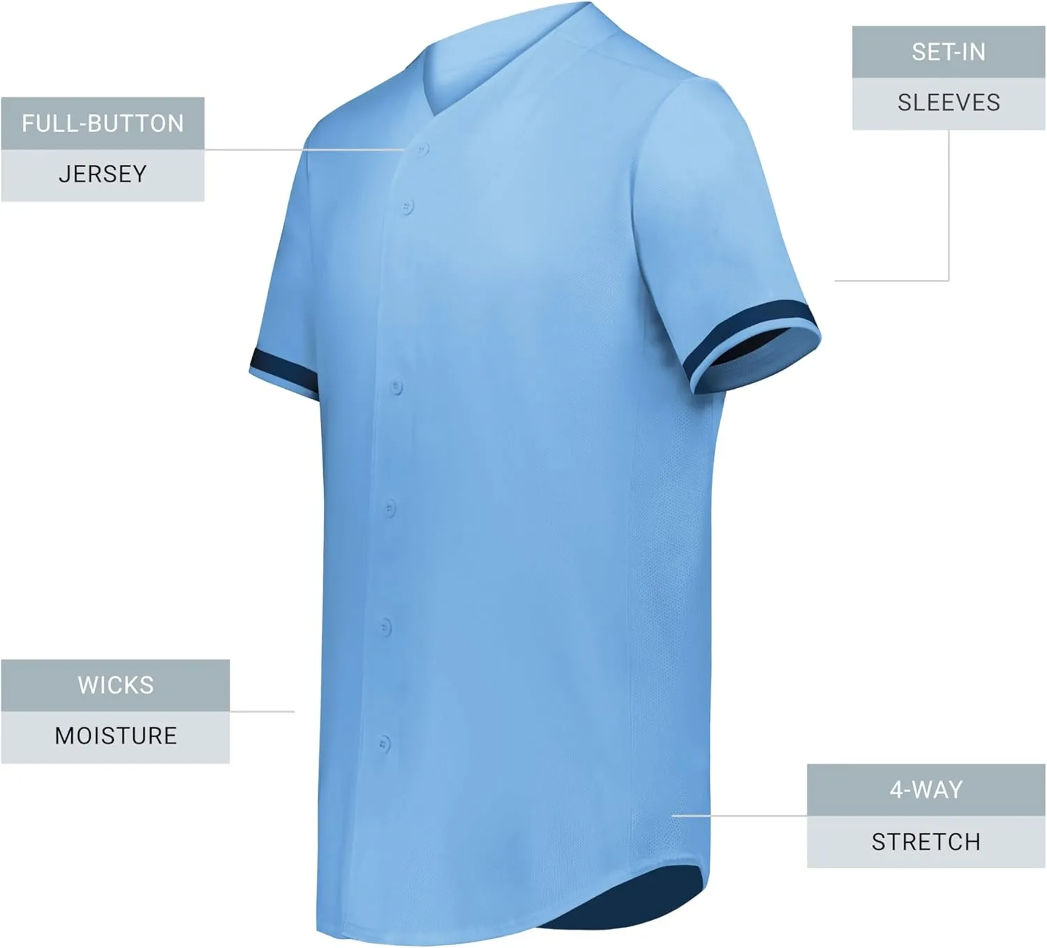 Augusta Sportswear Men's Cutter  Full Button Baseball Jersey