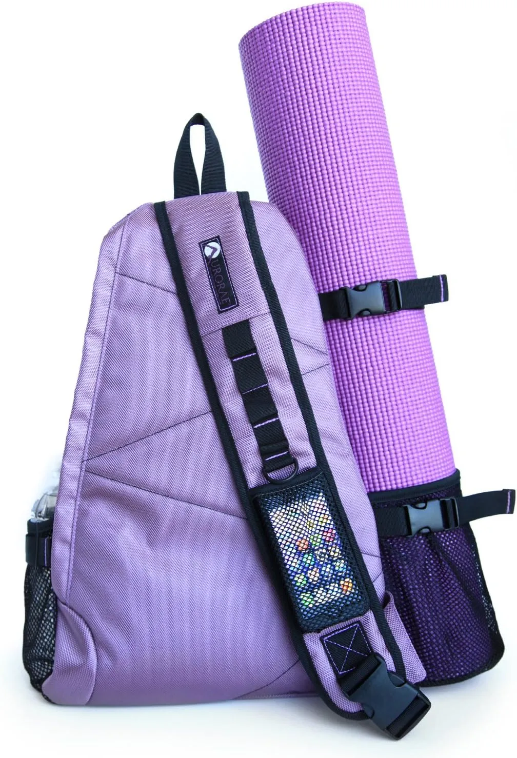 AURORAE Yoga Mat/Gym Cross-body Travel Sling Back Pack. Mat sold separately.