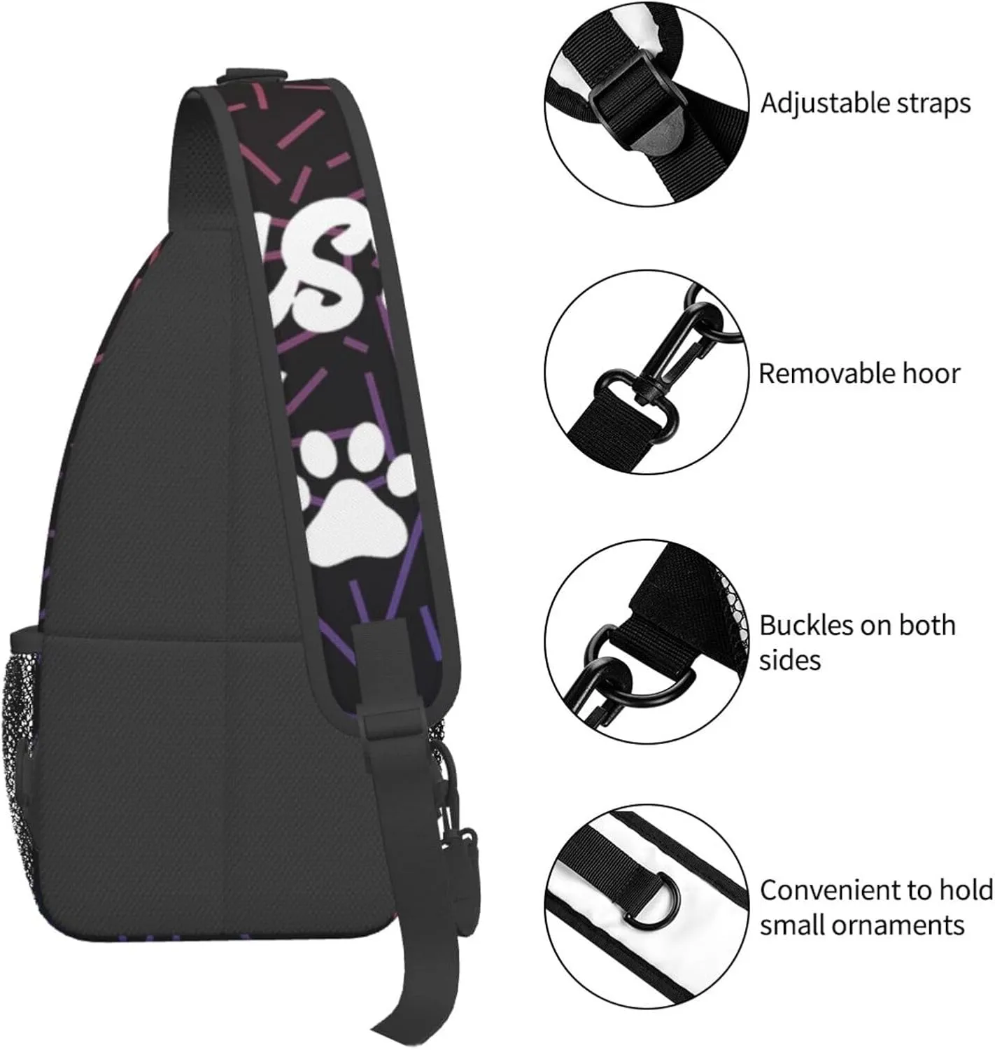 Aussie Mom Crossbody Backpack Chest Shoulder Bag Lightweight One Strap Travel Hiking Daypack