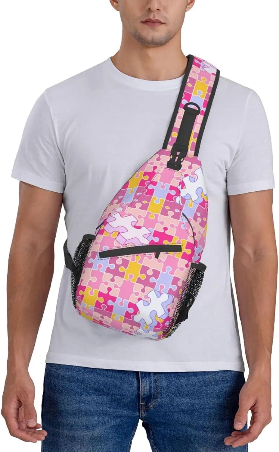 Autism Sling Bag for Women Men Autism Awareness Crossbody Sling Backpack Shoulder Chest Bag for Travel Hiking