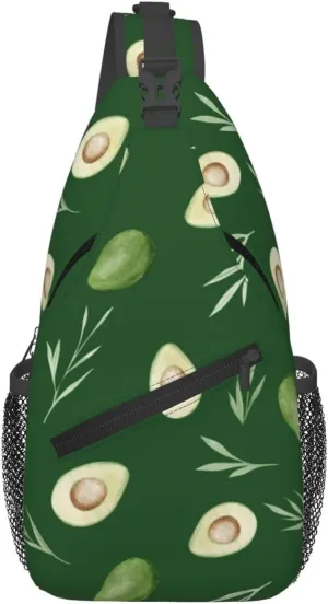 Avocados Crossbody Sling Backpack Sling Bag Adjustable Chest Shoulder Daypack For Women Men