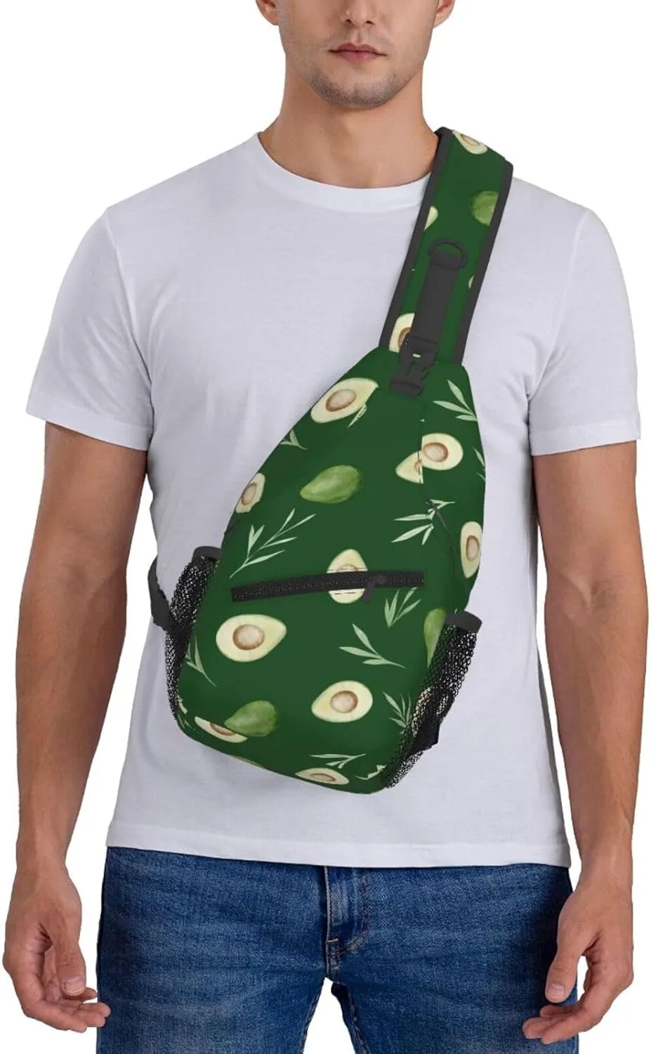 Avocados Crossbody Sling Backpack Sling Bag Adjustable Chest Shoulder Daypack For Women Men