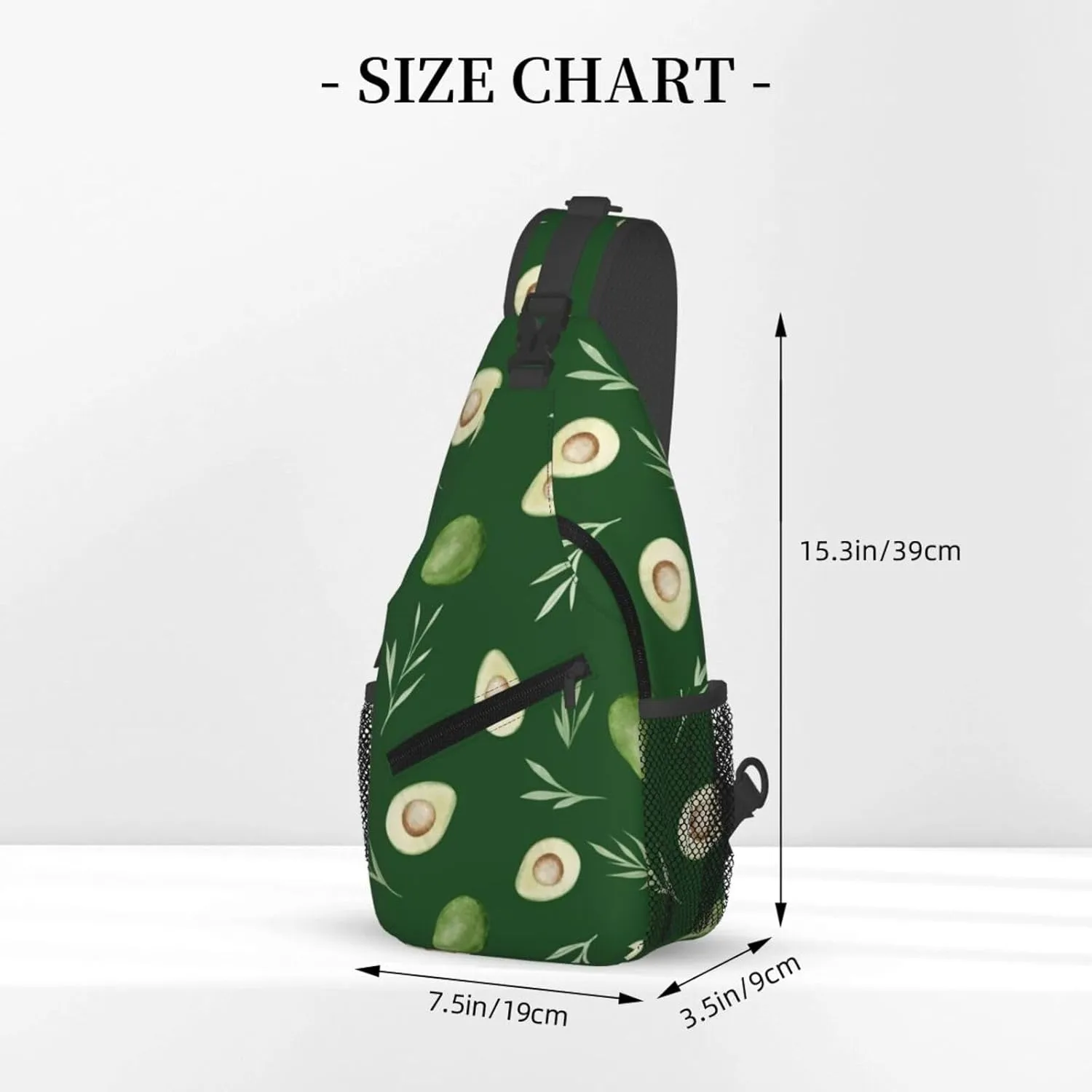 Avocados Crossbody Sling Backpack Sling Bag Adjustable Chest Shoulder Daypack For Women Men