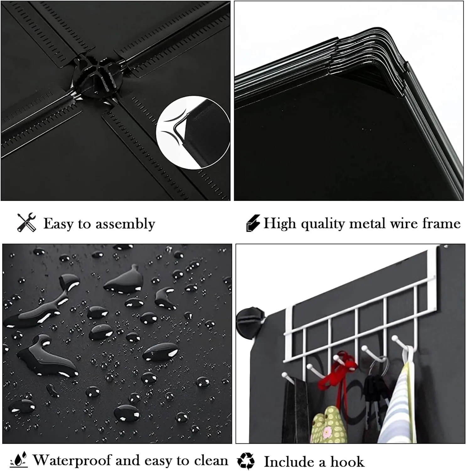 AWTATOS Closet Organizer 6 Cube Storage Shelves Portable Closet Clothes Organizers and Storage Stackable Cubby Shelving for Closet Bedroom Living Room Office Black