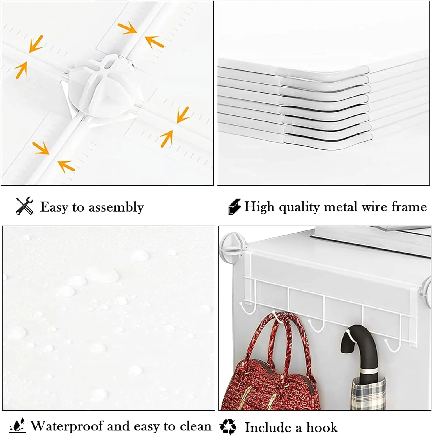 AWTATOS Closet Organizer 8 Cube Storage Shelves Closet Clothes Organizers and Storage Stackable Cubby Shelving for Closet Bedroom Living Room Office White
