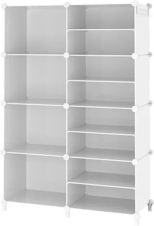 AWTATOS Closet Organizer 8 Cube Storage Shelves Closet Clothes Organizers and Storage Stackable Cubby Shelving for Closet Bedroom Living Room Office White