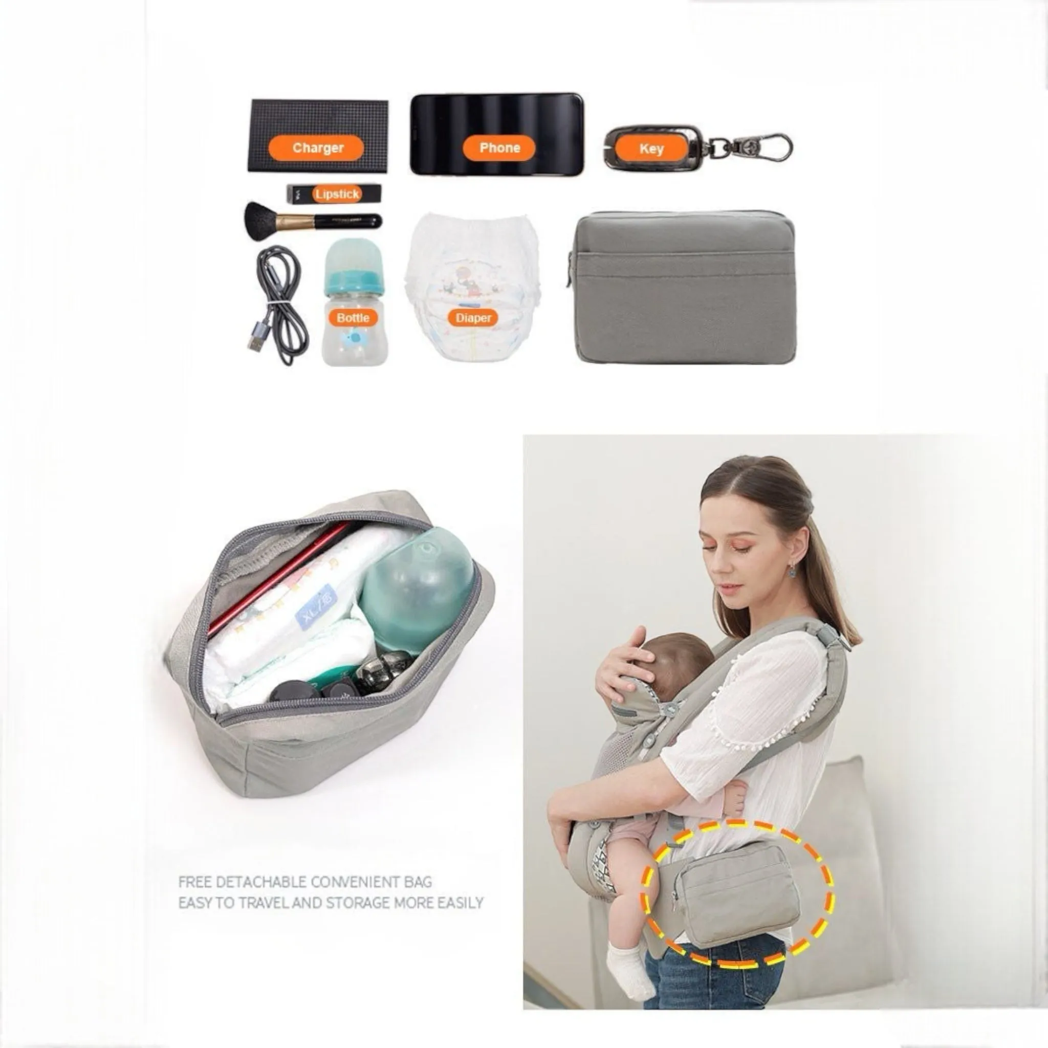 Baby Carrier Ergonomic Kangaroo Infant Kid Sling Back Front Facing Backpack Wrap Baby Bag