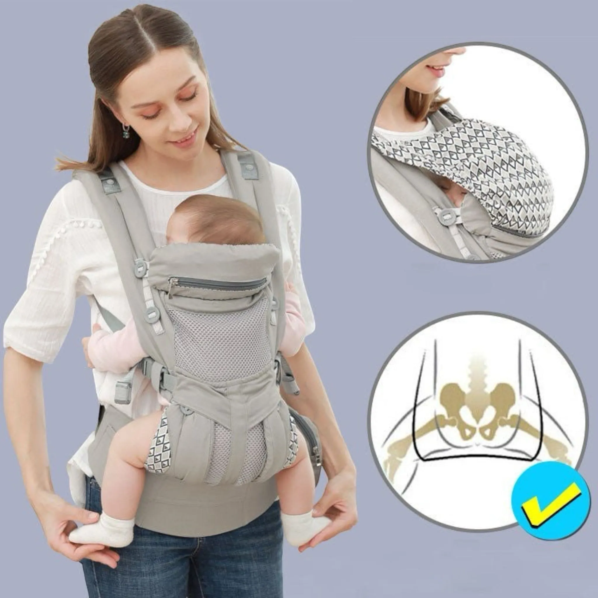 Baby Carrier Ergonomic Kangaroo Infant Kid Sling Back Front Facing Backpack Wrap Baby Bag