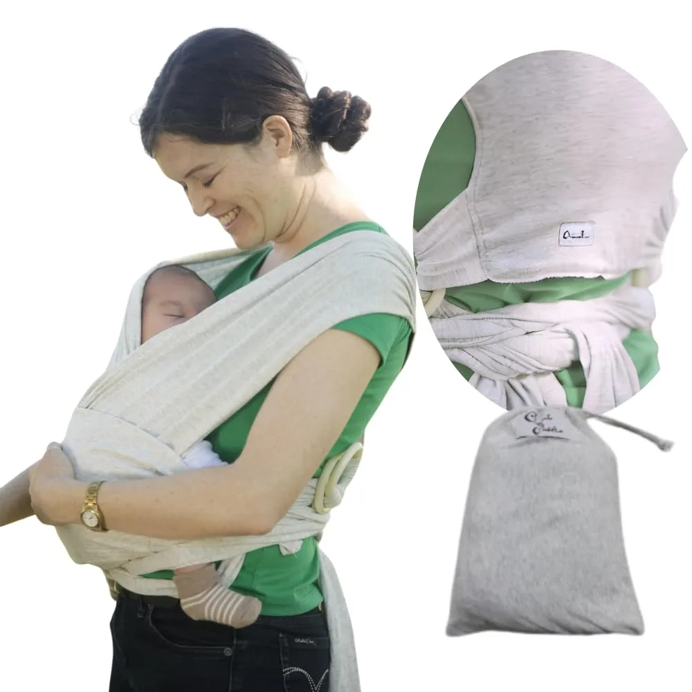 Baby Holder Wrap Carrier Newborn to Toddler - Adjustable Breathable Easy Wear Stretchable Cloth Babywearing - Ergonomic Soft Hands-Free Baby Wearing for Girl Boy to 50 Lbs - Light Gray