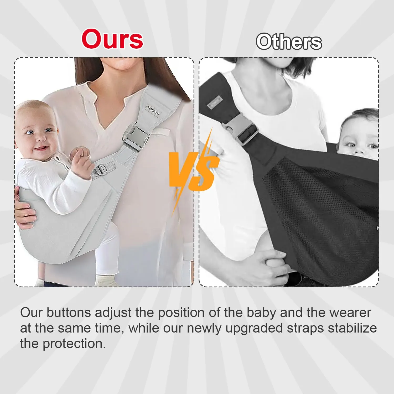 Baby Sling Carrier Newborn to Toddler,Updated Adjustable One Shoulder Labor-Saving Baby Holder Carrier,Tollder Sling Carrying 7-45 lbs(Blue-Purple)