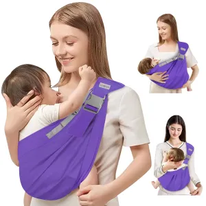 Baby Sling Carrier Newborn to Toddler,Updated Adjustable One Shoulder Labor-Saving Baby Holder Carrier,Tollder Sling Carrying 7-45 lbs(Blue-Purple)