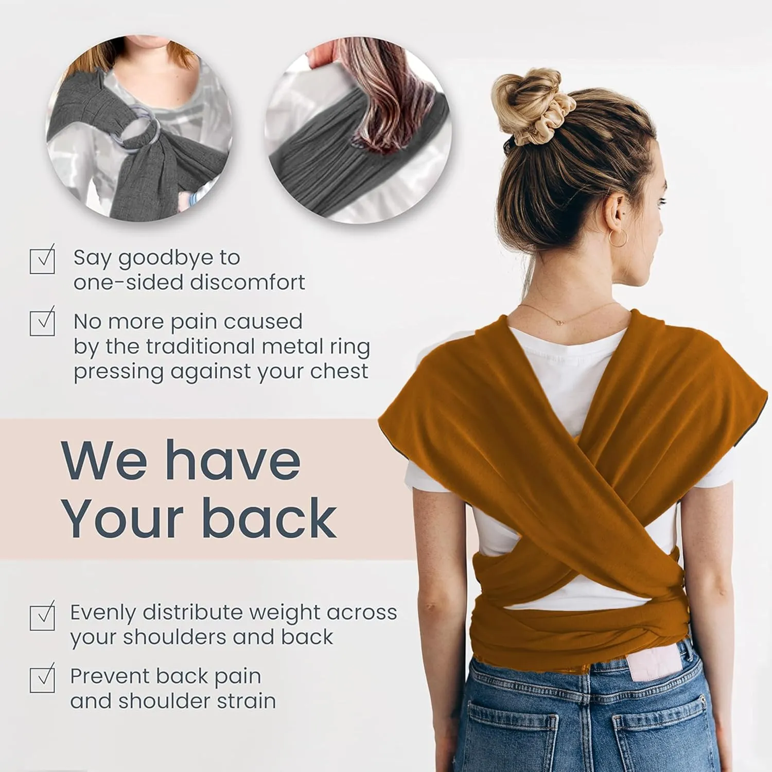 Baby Wrap Carrier - Premium Cotton Baby Carrier Wrap for Newborn to Toddler- Infant Carrier- Baby Holder One Size Fits All with Front Pocket by Max&so