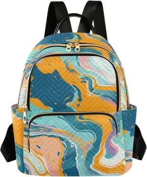 Backpack for Men and Women - Lightweight Laptop Backpack Casual Daypack for College Work Travel, Marble (41), Medium